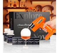 Aroma Blaster 2 Kit con 5 Pods Aroma Bolla commestibile Cocktail Bubble Smoke Gun, Whiskey Smoker Kit, perfetto per bar, feste e casa, ottimo regalo per padre e marito - arancione