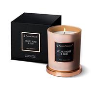Aroma Naturals Candele profumate, candele naturali di cera di soia 35 ore di combustione, regalo per la casa, 215 g (Rosa di velluto & Oud)