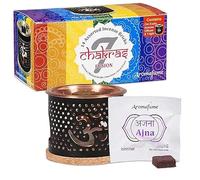 Aromafume Incenso 7 CHAKRA 14 Pezzi con Diffusore Exotic Ohm Aroma Mattoncini