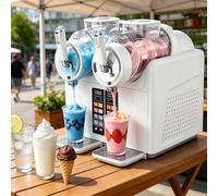 aromaoveite Granitore，Sorbettiera，Granitore per Graniteda 2 * 2 L - 430 W, con 7 Programmi Preimpostati E Funzione Autopulente. Perfetto per Ristoranti E Bar, per Bevande Ghiacciate E Frappè. White