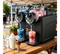 aromaoveite Granitore，Sorbettiera，Granitore per Graniteda 2 * 2 L - 430 W, con 7 Programmi Preimpostati E Funzione Autopulente. Perfetto per Ristoranti E Bar, per Bevande Ghiacciate E Frappè. Black