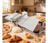 aromaoveite Sfogliatrice Elettrica per Pasta, Sfogliatrice Commerciale da 450 Mm - Spessore Regolabile 2-30 Mm, Acciaio Inox, per Pasta Sfoglia, Pasta O Pane Artigianale Perfetti