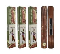 Aromasenses | 3 Scatoline di Incenso Salvia Bianca e Copal Golden Ancient Secrets Masala + 1 Bruciatore d'Incenso Aromasenses - Naturale | 15 g x 3 Scatoline = 45 g | Meditazione | Yoga