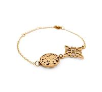 AROMASENSES | Bracciale doppia protezione | nodo di strega e tetragrammaton | acciaio inossidabile 316L 19 cm regolabile | amuleto spirituale e protezione energetica, Talla única, Lega di acciaio, Non