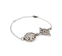 AROMASENSES | Bracciale doppia protezione | nodo di strega e tetragrammaton | acciaio inossidabile 316L 19 cm regolabile | amuleto spirituale e protezione energetica, Talla única, Lega di acciaio, Non