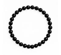 AROMASENSES | Bracciale elastico in onice nero 6 mm | Minerali naturali esoterici | Amuleto di energia e difesa spirituale