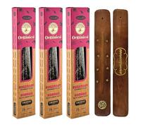 Aromasenses | Confezione da 3 Scatoline di Incenso Biologico Ullas al Rosmarino + 1 Tavoletta Aromasenses | Incenso 100% Naturale ed Ecologico | Aromaterapia con Erbe Naturali | 25 gr x 3 = 45 gr