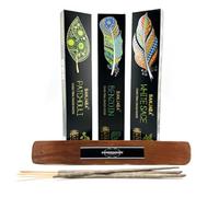 Aromasenses.- Confezione da 3 unità di incenso banjara naturale biologico da 15 grammi ciascuna + 1 compressa Aromasenses (salvia bianca-benzoino-patchouli)