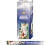 AROMASENSES | Incenso Angelo Custode SAC | Set Incenso, Confezione da 6 Tubi Esagonali con 20 Bastoncini | Note di Talco, Fiori Bianchi e Muschio | Profumo di Pulito e Pace | Fatto a mano in India