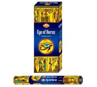 Aromasenses Incenso Occhio di Horus Esagonale | 6 Tubi con 20 Bastoncini | Protezione, Chiarezza Mentale ed Energia Spirituale | Purificazione degli Spazi | Uso in Rituali Esoterici e Simbolici