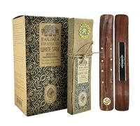 Aromasenses.- Incenso Sahumerio in resina rituale alla salvia bianca Banjara - Scatola completa di 8 confezioni con 8 bastoncini + 1 compressa Aromasenses - Fatto a mano - (Salvia bianca)