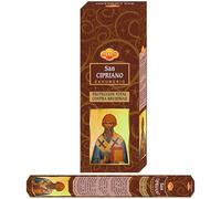 AROMASENSES | Incenso San Cipriano SAC | Set Incenso, Confezione da 6 Tubi Esagonali con 20 Bastoncini | Aroma di Difesa e Liberazione con Note Erbacee, Secche e Resinose | Fatto a mano in India
