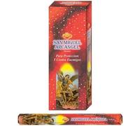 AROMASENSES | Incenso San Michele Arcangelo SAC | Confezione da 6 Tubi Esagonali con 20 Bastoncini | Note Citriche, Legni Sacri e Olibano | Protezione della Casa e della Famiglia | Fatto in India