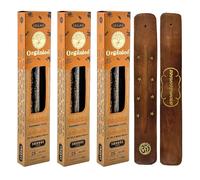 Aromasenses | Pack 3 Scatoline di Incenso Biologico Ullas Arancia + 1 Tavolette Aromasenses | Incenso 100% Naturale ed Ecologico | Aromaterapia con Erbe Naturali | 25 g x 3 = 45 g