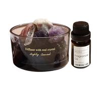 Aromaterapia con cristalli, diffusore di pietre di aromatiche a lunga durata e set di oli, olio naturale senza fuoco per purificare l'aria, deodorare, rinfrescare, rilassare l'