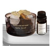 Aromaterapia con cristalli, diffusore di pietre di aromatiche a lunga durata e set di oli, olio naturale senza fuoco per purificare l'aria, deodorare, rinfrescare, rilassare l'