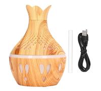 Aromatherapy Humidifier 300ml | 7 Color LED Night Lamp & Auto Shut - Off | USB Desktop Humidifier for Bedroom/Office/Nursery | Exceptionally - Quiet 35dB, Wood Grain Design