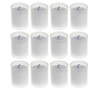 AROMATIS - Lotto di 12 candele bianche 6,5 x 4,7 cm (Ø) cm (2,56 x 1,85 pollici) - Velone Votivo Senza Odore - Candela Liturgica Desideri - Durata 24 ore