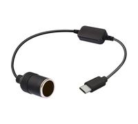 AromeLivii Adattatore da USB-C a accendisigari, adattatore 5 V a 12 V, da USB Type-C a accendisigari, per autobus, convertitore con protezione di sicurezza, adattatore per auto per dashcam, GPS, luce
