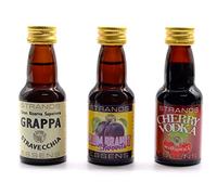 Aromi Vodka alla Ciliegia + Slivovitz alla Prugna + Grappa 3 x 25ml - Essenze Analcoliche per Liquori Fatti in Casa
