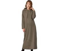 aromm Felpa con Cappuccio da Donna Maniche Lunghe Pullover Allentato Casual Maxi Vestito con Tasche (Verde, M)