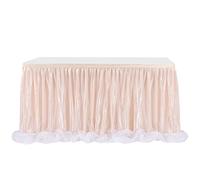 aromm Tulle Gonna da Tavolo Copertina per Doccia per Bambini Matrimonio Parti Decorazione Champagne,3 FT (L91.5cm×H77cm)