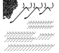 AROMUJOY 60 pezzi Ganci per pannello forato, ganci per pannello forato per attrezzi, distanza tra i fori 2,5 cm, ganci semplici in metallo per pegboard per esposizione al dettaglio, appendere merce