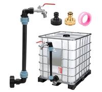AROMUJOY IBC Rubinetto di Scarico Collo di Cigno, Rubinetto Collo d'Oca in Ottone 3/4" S60x6 per IBC Cisterna Acqua Piovana 1000L, Adattatore per Serbatoio con Nastro Integrato y Connettore Rapido
