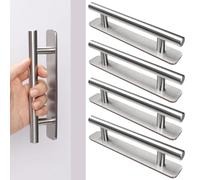 AROMUJOY Maniglie Autoadesive per Porte, 4 Pezzi Maniglie per Mobili, 150mm Maniglia Autoadesiva per Porta Scorrevole in Acciaio Inox per Porta del Balcone, Senza Trapano, Cassetti, Armadi, Argento