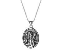 Aroncent Gesù Cristo Collana Ciondolo: Uomo Donna Acciaio Inox Ovale Buon Pastore Medaglione Collana Cristiano Simbolo Religioso Cattolico Cristiano Bigiotteria, /, Acciaio inossidabile, Nessuna