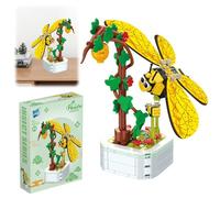 ARONRAVE Set di mattoncini da costruzione, fiori artificiali, set di fiori, set di giocattoli da costruzione, mattoni, collezione botanica, Baust-uno, giocattolo, decorazione per la casa