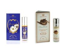 Aroosah & Choco - Olio profumato concentrato al muschio, confezione da 2, lunga durata, senza alcol, per uomini e donne, 6 ml per roll-on