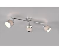 AROSA BARRA 2 SPOTS METALLO CROMATO CON PARALUME GRIGIO L. 81CM 3 LUCI ATTACCO E14