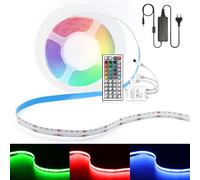 Arote Striscia LED COB 12V 2M RGB IR Dimmerabile Kit, 576LEDs/M Con Controller 44 Tasti e Alimentatore, LED Band per Camera Da Letto Cucina Casa Decorazione Interna