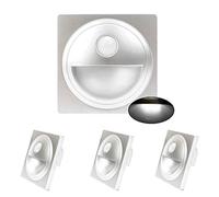 Arotelicht 4pcs Lampada da Parete a Led ad Incasso con Sensore di Movimento,bianco freddo 3000k, per 60MM Scatole di Commutazione, 230v Copertina d'Argento