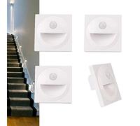 Arotelicht 4pcs Lampada da Parete a Led ad Incasso con Sensore di Movimento, Bianco Freddo 6000k, per 60MM Scatole di Commutazione, 230v
