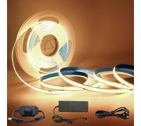 Arotelicht 5m Striscia LED COB 24V Strisce LED COB bianco caldo 3000K dimmerabile alta densità 320 LED/M incluso adattatore e dimmer IP20 per camera da letto cucina casa decorazione d'interni