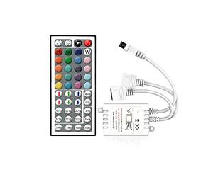 Arotelicht RGB Controller LED striscia di luce, controllore remoto, Telecomando a 44 tasti, oscuramento e miscelazione dei colori,striscia di luci LED 5V/12V/24V,（4 foro stenopeico, Telecomando IR