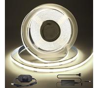 Arotelicht Striscia LED COB 12V 3m Bianco neutro 4000K, Strisce LED Con dimmer e adattatore alta densità 320LED/m Nastri dimmerabile IP20 per TV Camera da letto Cucina Decorazione d'interni