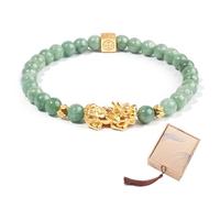 AROUROUA Fengshui Bracciale ricchezza verde vera giada braccialetti per le donne Pixiu attrarre fortunato ricchi braccialetti