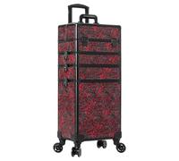 Arous Valigetta porta trucchi con rotelle 5 in 1, organizer per trolley cosmetico, sbloccabile, per salone, carrello per barbiere, baule con ruote per donna, stilista di capelli, artista, viaggio