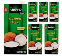 AROY-D Latte di cocco Latte di cocco 1000 millilitri x 6 pezzi con droghiere Pufai