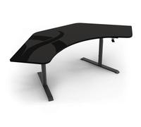 Arozzi - Arena Angelo - Scrivania Gaming a L con superficie Mouse-Pad completa, altezza regolabile 71-81 cm, gestione cavi e supporto monitor. Superficie lavabile - GM