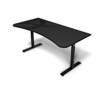 Arozzi Arena - Scrivania curva ultrawide per gaming e ufficio con superficie intera resistente all'acqua, supporto per monitor personalizzato, aperture per gestione dei cavi sotto la scrivania, rete