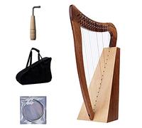 Arpa a 15 corde in mogano, arpa celtica irlandese in nylon con custodia resistente, chiave per accordatura e corde di ricambio, adatta per gli amanti della musica