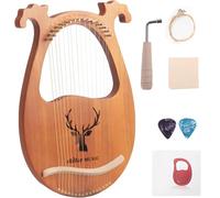Arpa a 16 corde in mogano, portatile, set completo con accessori, ideale per principianti e idee regalo per musicisti