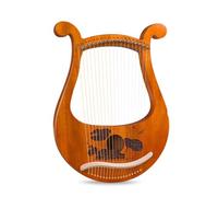Arpa a 19 corde, in legno massello di mogano con chiave per accordatura e corde di ricambio, corpo in mogano massiccio, simboli fonetici intagliati (stile 1)