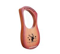 Arpa a lira a 10 corde con kit di accordatura, arpa in legno artigianale per principianti, musica classica e viaggi (finitura tronco di renna) (renna arancione a 7 toni)