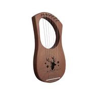 Arpa a lira a 10 corde con kit di accordatura, arpa in legno artigianale per principianti, musica classica e viaggi (finitura tronco di renna) (renna vintage a 7 toni)