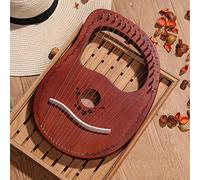 Arpa a lira a 16 corde, strumento a corde in legno massello di mogano per amanti della musica, principianti, adulti, con custodia per il trasporto/chiave per accordatura/corda di ricambio/manuale di